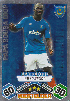 Papa Bouba Diop Portsmouth 2009/10 Topps Match Attax i-Card Code #253